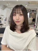 ふんわり小顔レイヤーカットミディアム簡単スタイリングヘア