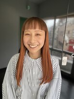 キジ(KIJI) ワイドバング/オン眉/オレンジ/オレンジベージュ/ハイトーン