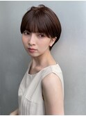 前髪あり耳掛け丸みボブコンパクトショート20代30代40代50代