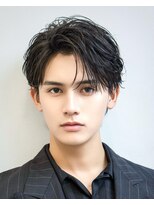 オーシャントーキョー 渋谷神南(OCEAN TOKYO) 耳掛けフェザー黒髪ツーブロックニュアンスパーマ