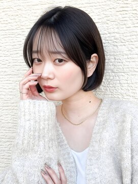 小顔/黒髪/ハイレイヤー/ボブ/顔周りレイヤー/20代30代