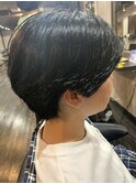 デザインカラー/厚めバング/ローライト/スリークボブ