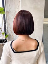 テトヘアー(teto hair) オレンジカラー暖色レッドボブミニボブ暖色系カラーイルミナ