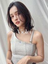 大人セミロング小顔似合わせレイヤーカットチョコレートブラウン