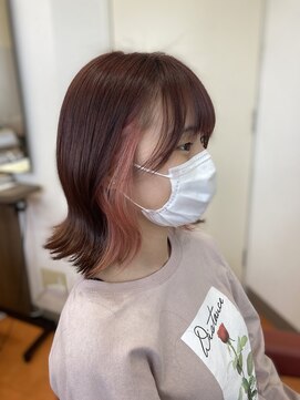 ウィズ(Hair Cut Wiz) イヤリングカラーピンク☆外ハネボブ
