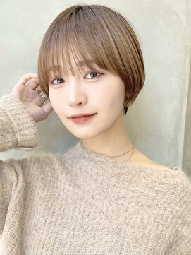 ソーコ 渋谷(SOCO) マッシュショート前髪長めハンサムショート黒髪ショート襟足短め