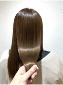 丸型◎髪質改善カラーで作るアッシュベージュ[稲毛駅/白髪染め]