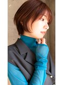 小顔レイヤーカットボブショコラブラウン