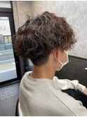 波巻きスパイラル 波巻きパーマ センターパート マッシュ 葛西