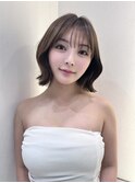 暗髪×韓国風くびれボブ[髪質改善/レイヤーボブ/10代20代30代]