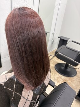 ライトボルドー&ストレートミディ