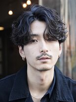 フィフス 札幌大通(fifth)&nbsp;札幌大通センターパートフェザーパーマ毛流れ微分けメンズカット