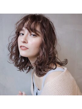 アグランテトラ 野田阪神店(a Gland tetra) 大人可愛い外国人風グランジパーマ×ピンクブラウン　20・30代