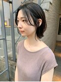ボブロブヘアカーキグレージュオリーブベージュ大人かわいい小顔