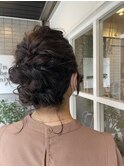 ねじり編みサイドアップスタイル