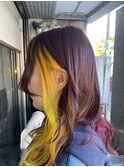 冬におすすめインナーカラー　担当　小林/デザインカラー/黄色