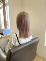 ヘアショップ エヌアンドエー 久喜菖蒲店(hair shop N&A) サラ艶ストレート#6 切りっぱなし/ケアカラー/ピンクベージュ