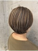 大人のメリハリショート!福岡ハイライト/福岡白髪ぼかし