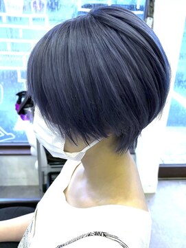 ブレイズヘアー(BLAZEhair) 【真っ青カラー】ショート×ブルーバイオレッド×ブリーチ２回