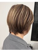 似合わせショート/フェザーショート/細めハイライト