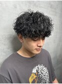MEN'S HAIR/ブルーブラック/スペインカール/韓国マッシュ