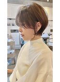 大人綺麗な小顔襟足スッキリショートボブ　30代40代50代