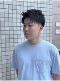 爽やかアップバング × 束感ショート