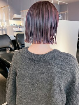 ヘアーエスクールシーユー 枚方T-SITE店(hair S.COEUR×Cu) 丸くないボブ/ヘイリーボブ/切りっぱなしボブ/大阪枚方美容室