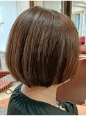 ミセス 大人かわいい丸みショートボブスタイル