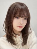 ダブルカラーレイヤーカット　× シアーベージュ