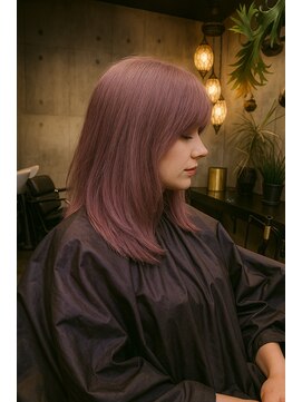 オオイシ(#大石CoLoR) 1ブリーチで作る艶感ボルドーラベンダー