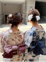 リムネ(RIMUNE)&nbsp;浴衣ヘア／サイドシニョン／編み込み