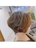 【ショートボブ】くびれ前下がりボブ