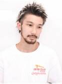 かき上げフェードカットツーブロックビジネスウェットヘア 65