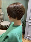 ストレートショートボブ/酸性ストレート/40代/50代/グレイヘア