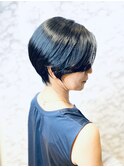 黒髪ハンサムショート/大人ショート/髪質改善カラー