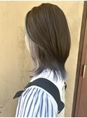 フェイスフレーミング/グレージュ/インディゴブルー/前髪なし
