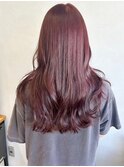 ブリーチなしチェリーレッドボルドーカラー＊トレンド暖色カラー