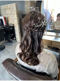 結婚式お呼ばれヘアー　ハーフアップスタイル