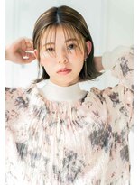 トクテ 高円寺(tokute)&nbsp;くびレイヤーエモージュ前髪ピンクベージュワンカール【高円寺】