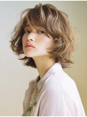 ☆アプリコットオレンジハイライトカラーサーフカールくびれヘア