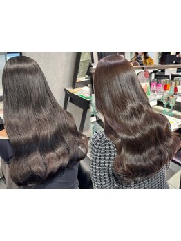 自社開発【髪質改善パールプラチナトリートメント】で驚きのツヤと手触り♪乾かすだけでまとまる髪へ[焼津]