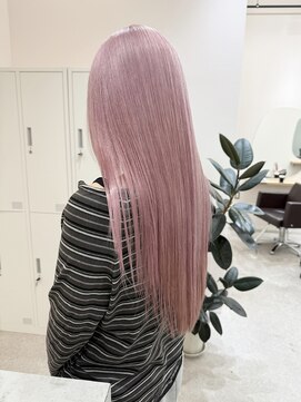 ユウル 横浜(juhl.) ミルクティーピンクベージュコーラルピンクブリーチダブルカラー