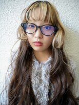 キジ(KIJI)&nbsp;ワイドバング/オン眉/姫カット/ブロンド/デザインカラー