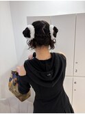 ブリーチなしカラー/ヘアアレンジ/ヘアセット/福岡/10代20代30代
