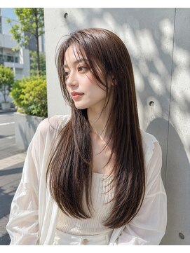 バグズ ヘアデザイン 桔梗が丘店(Baguz HAIR DESIGN) 髪質改善ストレート韓国風レイヤーロングシースルーバング