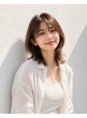 30代40代50代絶壁解消ひし形小顔前下がりミディアムレイヤー亀有