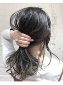 【EIGHT福岡】nabe_外国人風バレイヤージュSILVER ASH