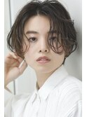 大人可愛い×パーマ×ハンサムショート30代40代50代恵比寿