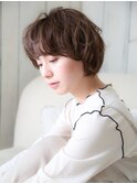 パーマ風ショートボブ